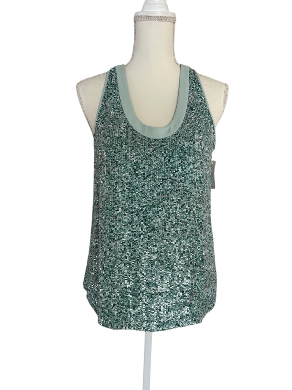 Diane Von Furstenberg Green Sequin Tank